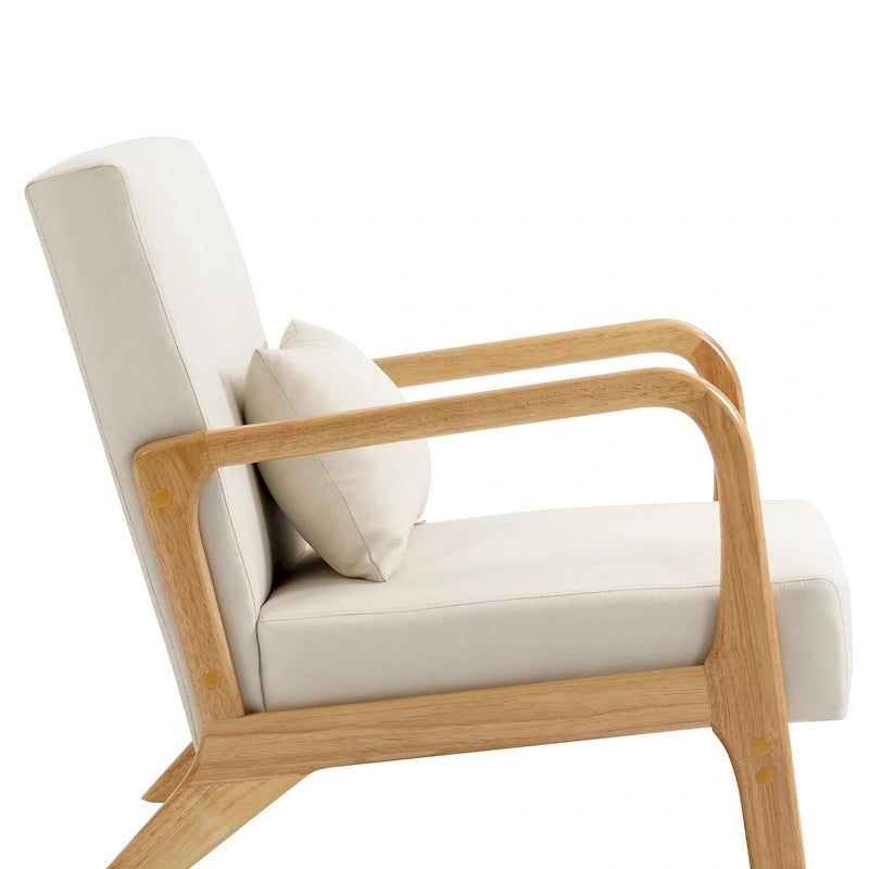 Moderaner Akzentsessel im Mid-Century-Stil für das Wohnzimmer mit Leinenbezug