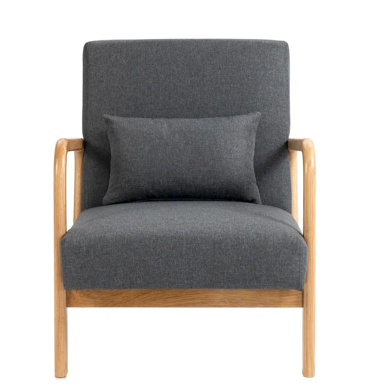 Moderaner Akzentsessel im Mid-Century-Stil für das Wohnzimmer mit Leinenbezug