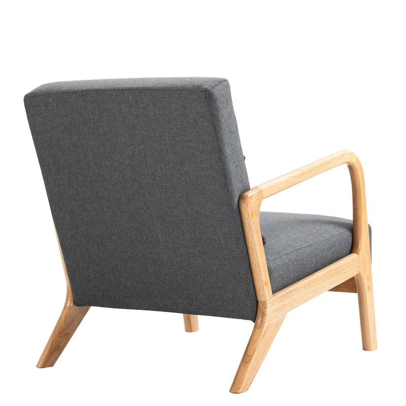 Moderaner Akzentsessel im Mid-Century-Stil für das Wohnzimmer mit Leinenbezug