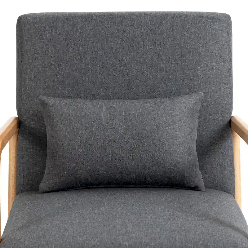 Moderaner Akzentsessel im Mid-Century-Stil für das Wohnzimmer mit Leinenbezug