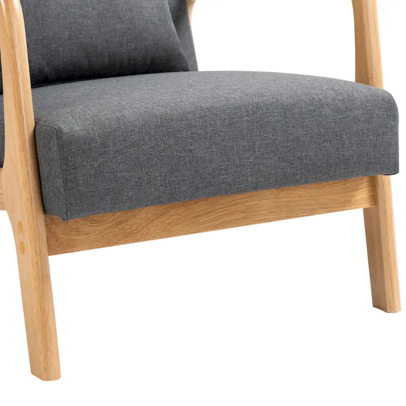 Moderaner Akzentsessel im Mid-Century-Stil für das Wohnzimmer mit Leinenbezug