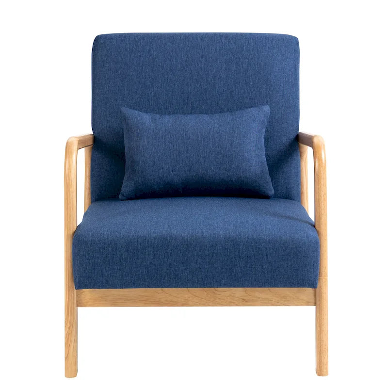 Moderaner Akzentsessel im Mid-Century-Stil für das Wohnzimmer mit Leinenbezug