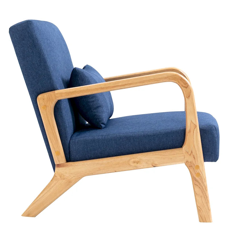 Moderaner Akzentsessel im Mid-Century-Stil für das Wohnzimmer mit Leinenbezug