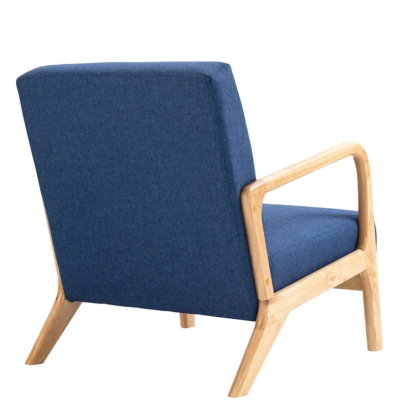 Moderaner Akzentsessel im Mid-Century-Stil für das Wohnzimmer mit Leinenbezug