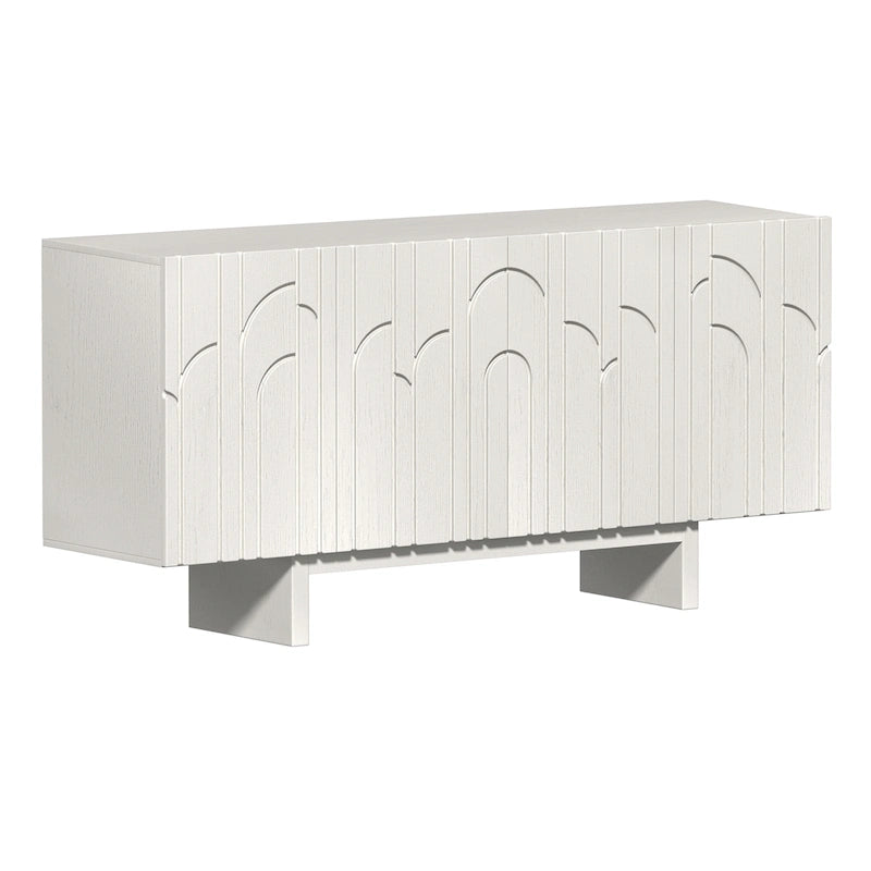 Buffet vaisselier moderne en bois avec rangement et 4 portes