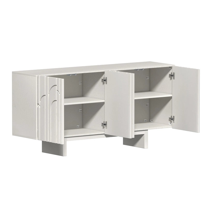 Buffet vaisselier moderne en bois avec rangement et 4 portes