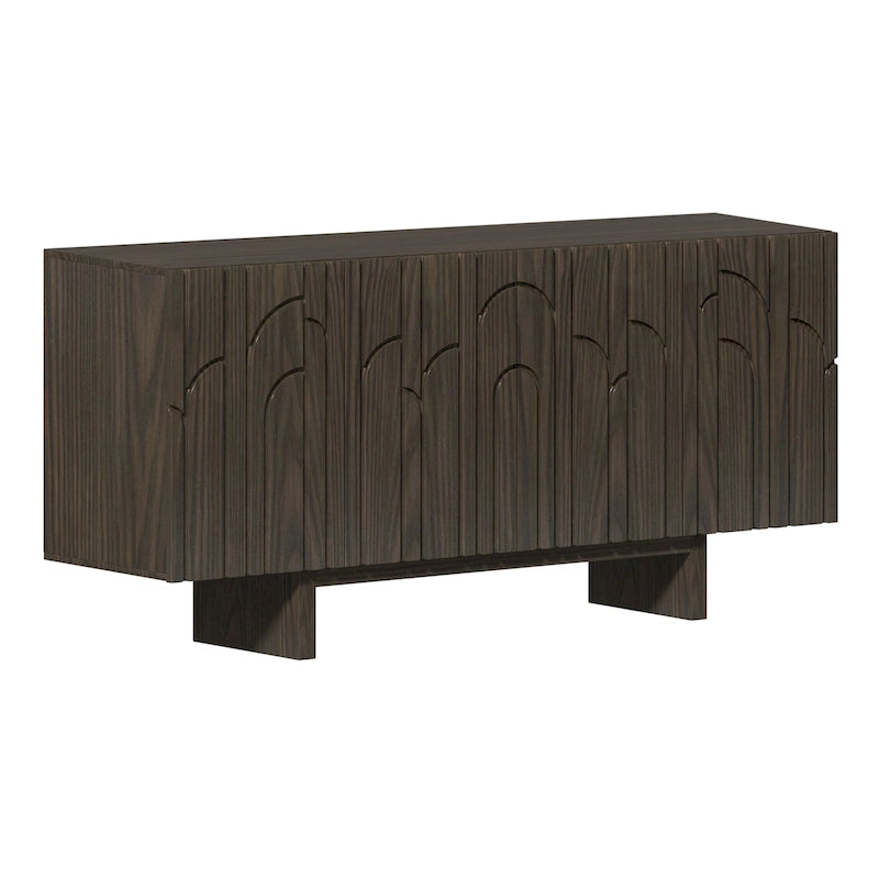 Buffet vaisselier moderne en bois avec rangement et 4 portes