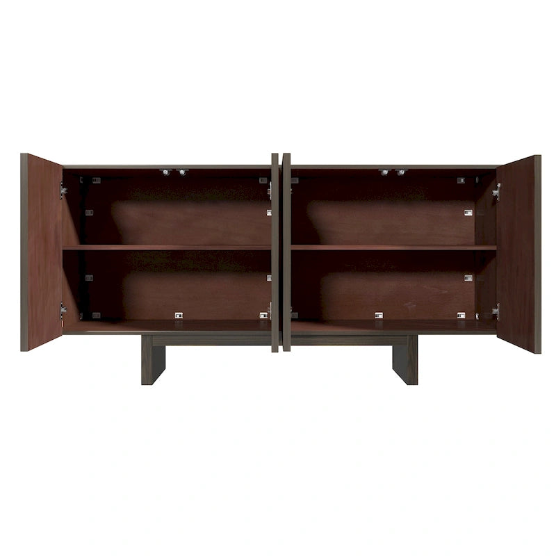 Buffet vaisselier moderne en bois avec rangement et 4 portes