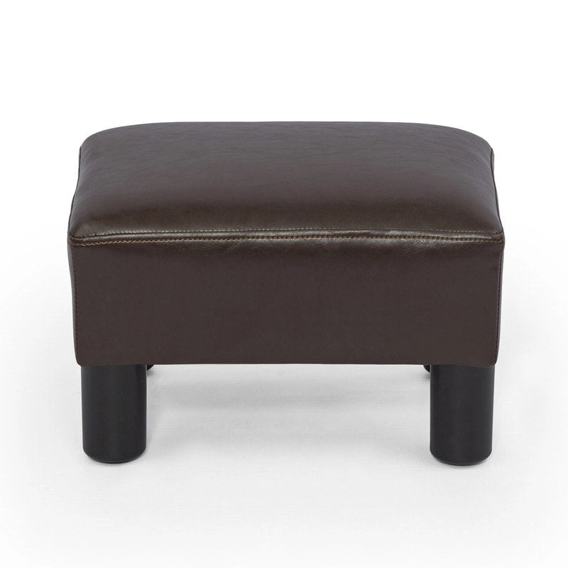 Kleiner rechteckiger Ottoman aus Kunstleder, Fußhocker mit Stauraum