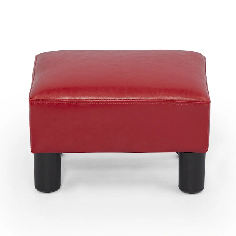 Kleiner rechteckiger Ottoman aus Kunstleder, Fußhocker mit Stauraum