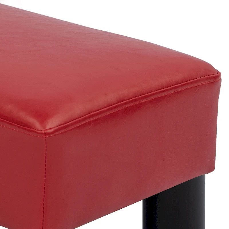 Kleiner rechteckiger Ottoman aus Kunstleder, Fußhocker mit Stauraum