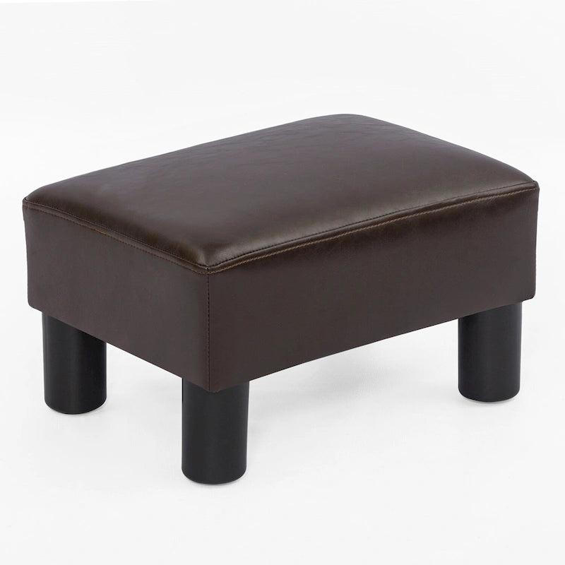 Kleiner rechteckiger Ottoman aus Kunstleder, Fußhocker mit Stauraum