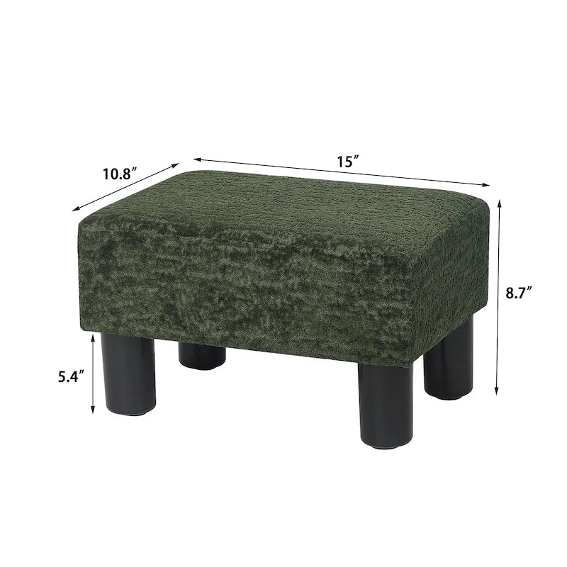 Kleiner rechteckiger Ottoman aus Kunstleder, Fußhocker mit Stauraum