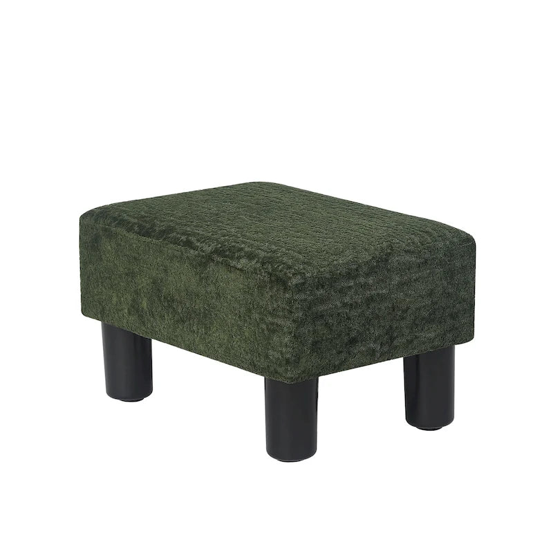 Kleiner rechteckiger Ottoman aus Kunstleder, Fußhocker mit Stauraum
