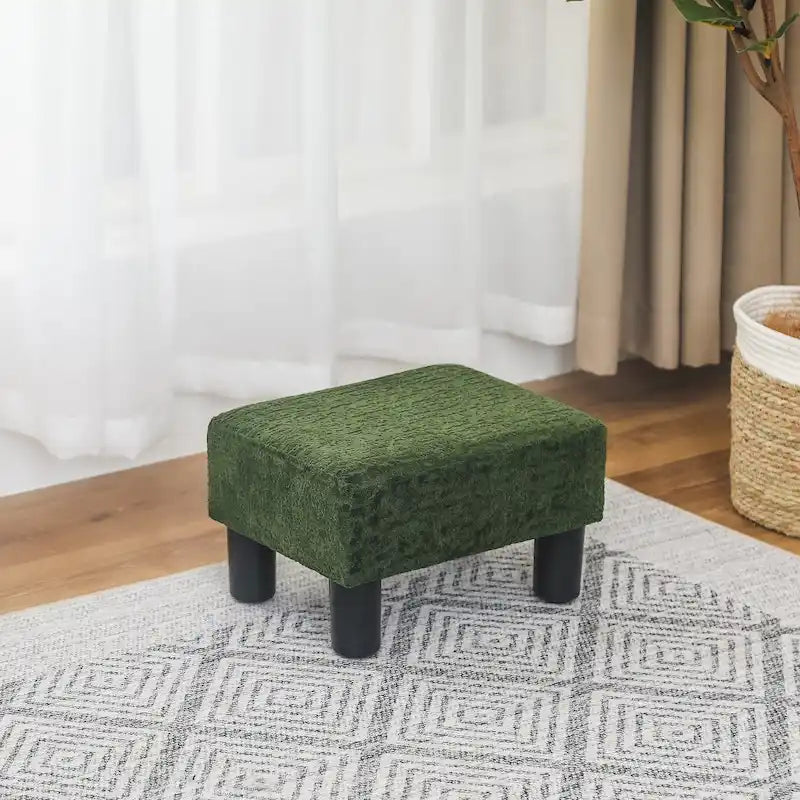 Kleiner rechteckiger Ottoman aus Kunstleder, Fußhocker mit Stauraum