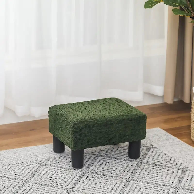 Kleiner rechteckiger Ottoman aus Kunstleder, Fußhocker mit Stauraum