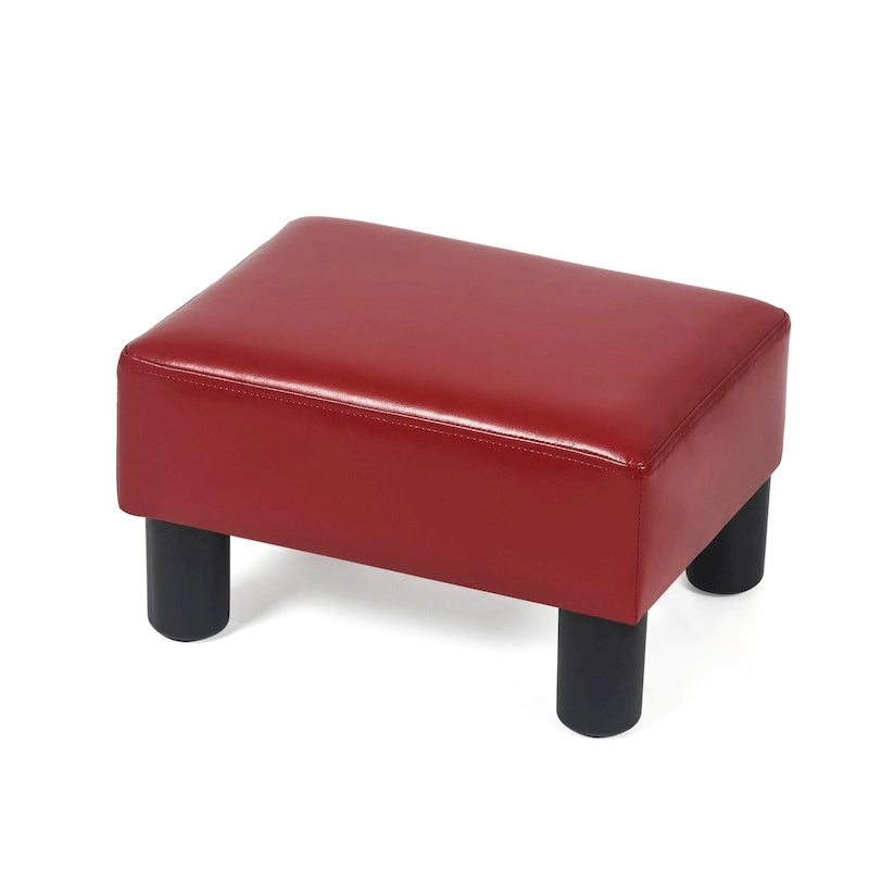 Kleiner rechteckiger Ottoman aus Kunstleder, Fußhocker mit Stauraum