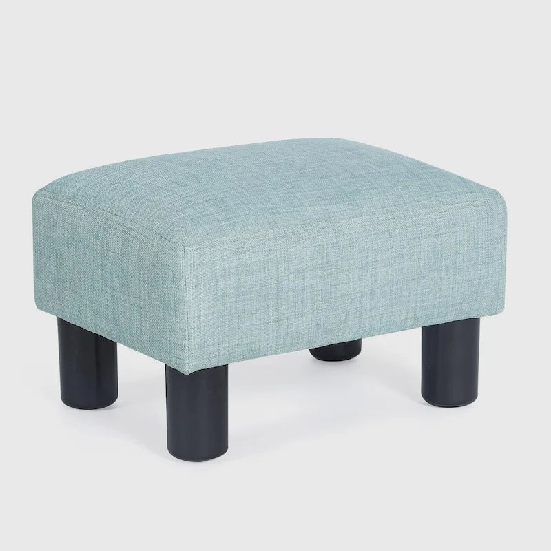 Kleiner rechteckiger Ottoman aus Kunstleder, Fußhocker mit Stauraum