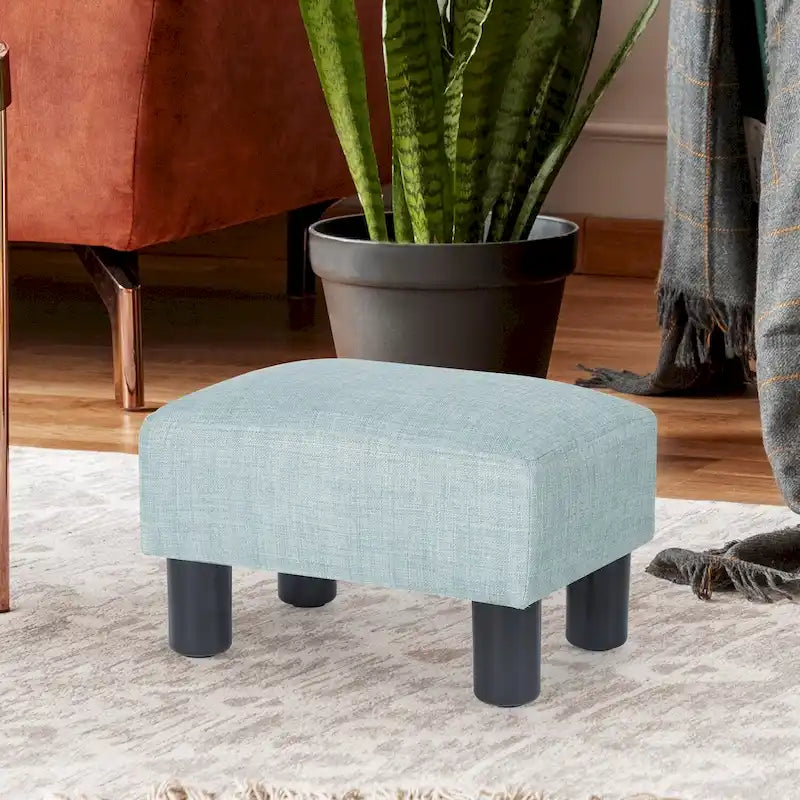 Kleiner rechteckiger Ottoman aus Kunstleder, Fußhocker mit Stauraum