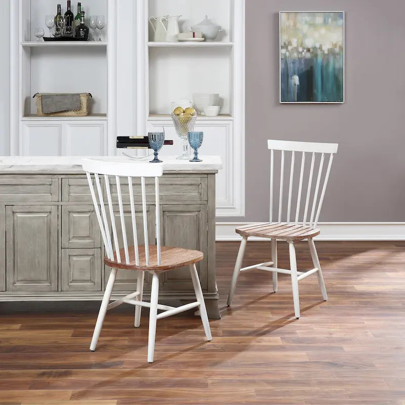 Sillas de comedor estilo Windsor de granja (juego de 2)