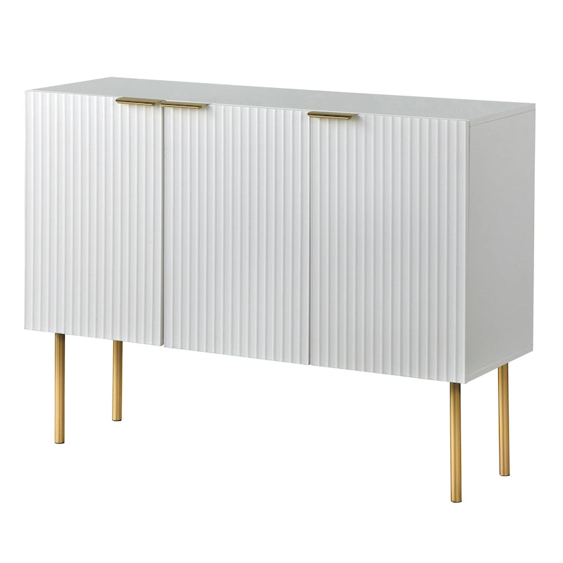 Serie di credenze/credenze da buffet con righe verticali e ripiani regolabili