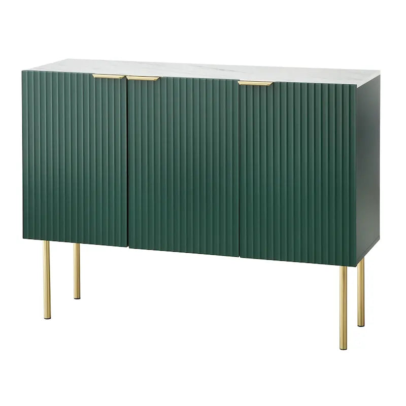 Serie di credenze/credenze da buffet con righe verticali e ripiani regolabili