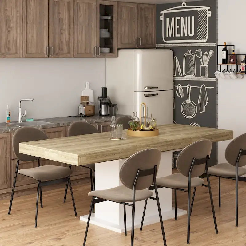 Table à manger en bois au grain rustique pour la maison et le bureau