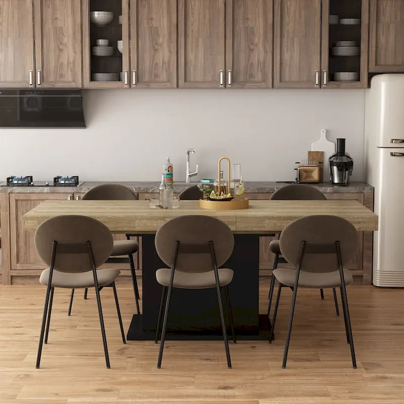 Table à manger en bois au grain rustique pour la maison et le bureau