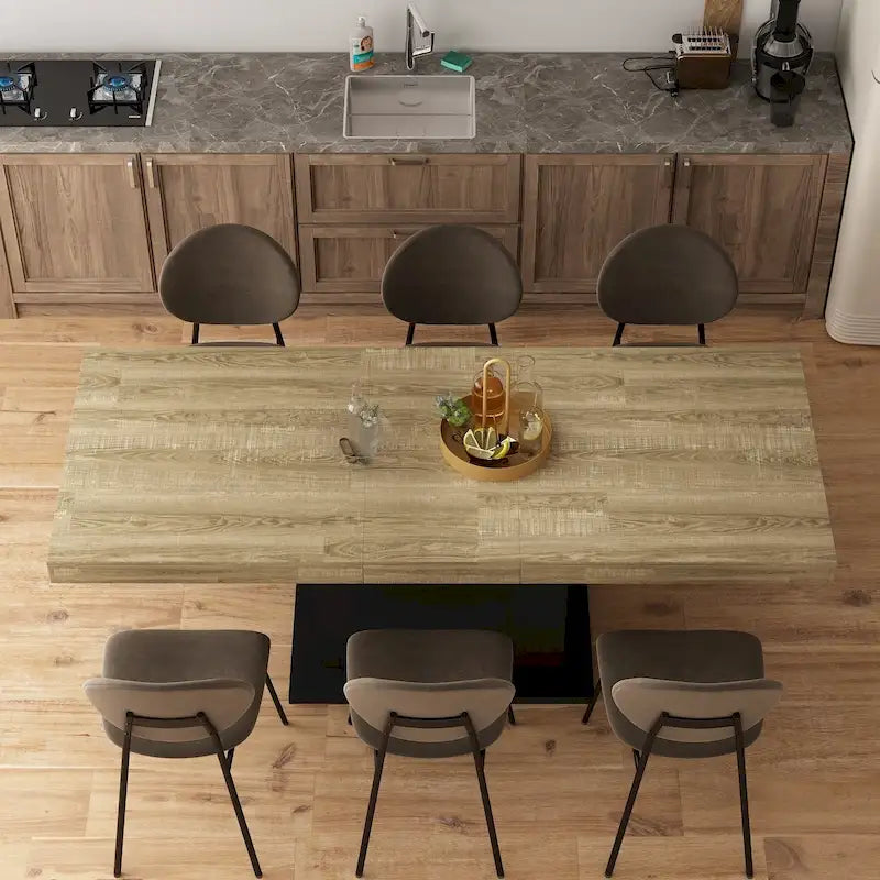 Table à manger en bois au grain rustique pour la maison et le bureau