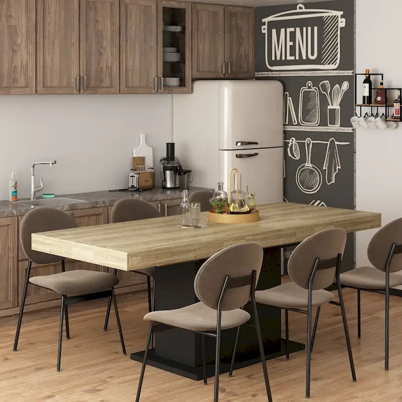 Table à manger en bois au grain rustique pour la maison et le bureau