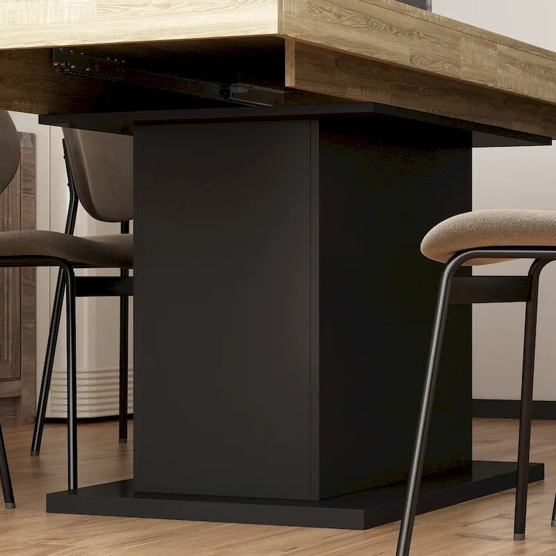 Table à manger en bois au grain rustique pour la maison et le bureau