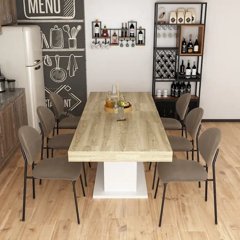 Table à manger en bois au grain rustique pour la maison et le bureau