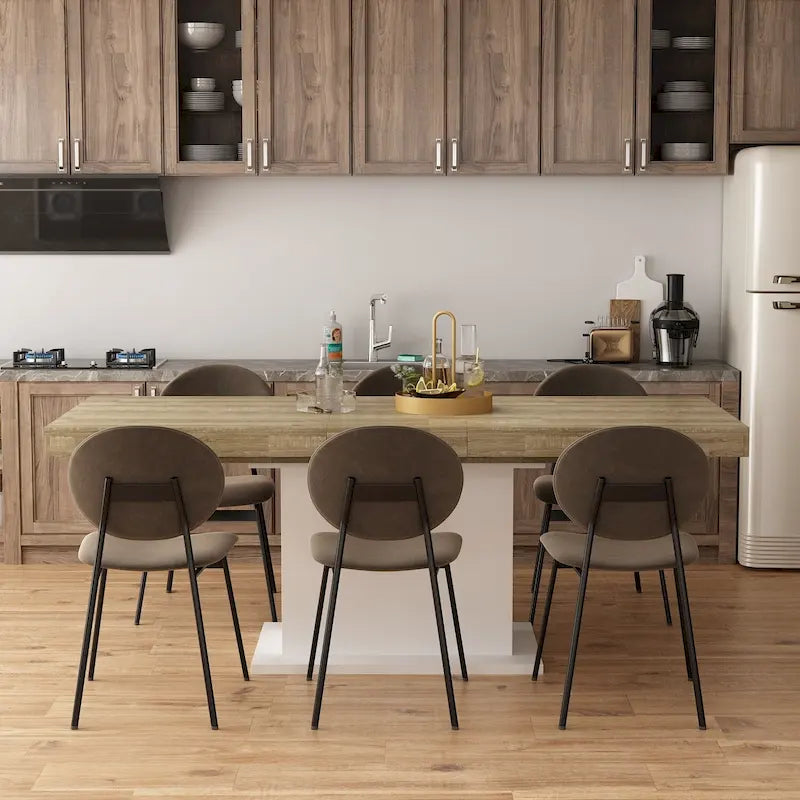 Table à manger en bois au grain rustique pour la maison et le bureau