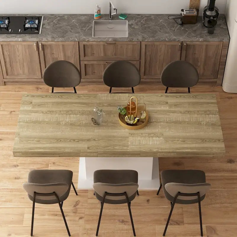 Table à manger en bois au grain rustique pour la maison et le bureau