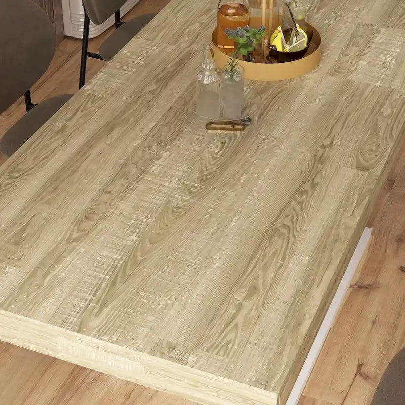 Table à manger en bois au grain rustique pour la maison et le bureau