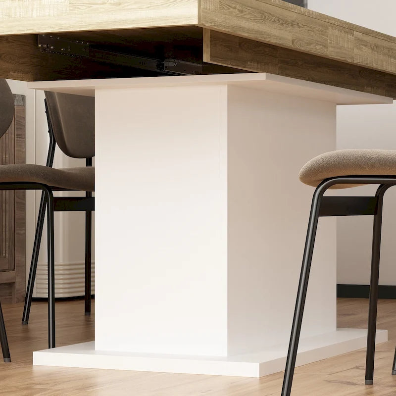 Table à manger en bois au grain rustique pour la maison et le bureau