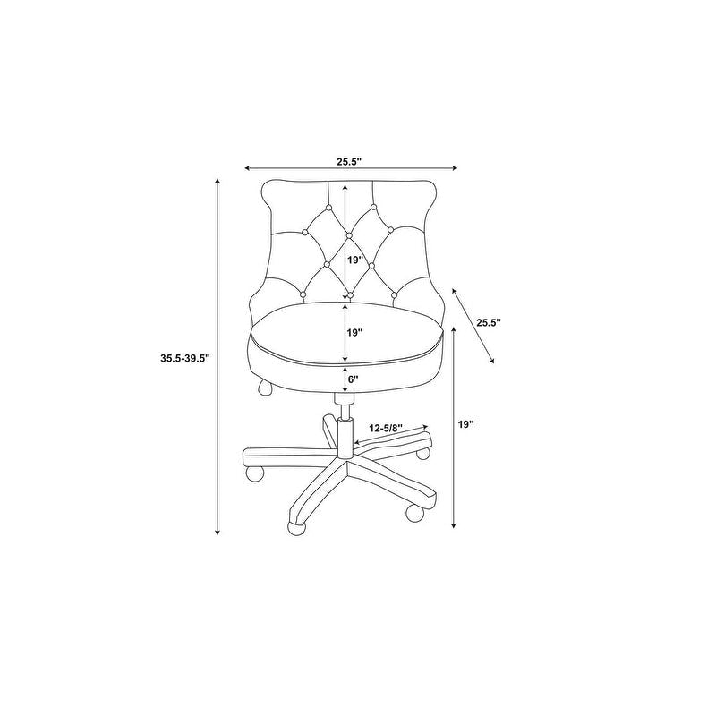 Adjustable Swivel High Back Task Chair with Tufted Fabric Upholstery