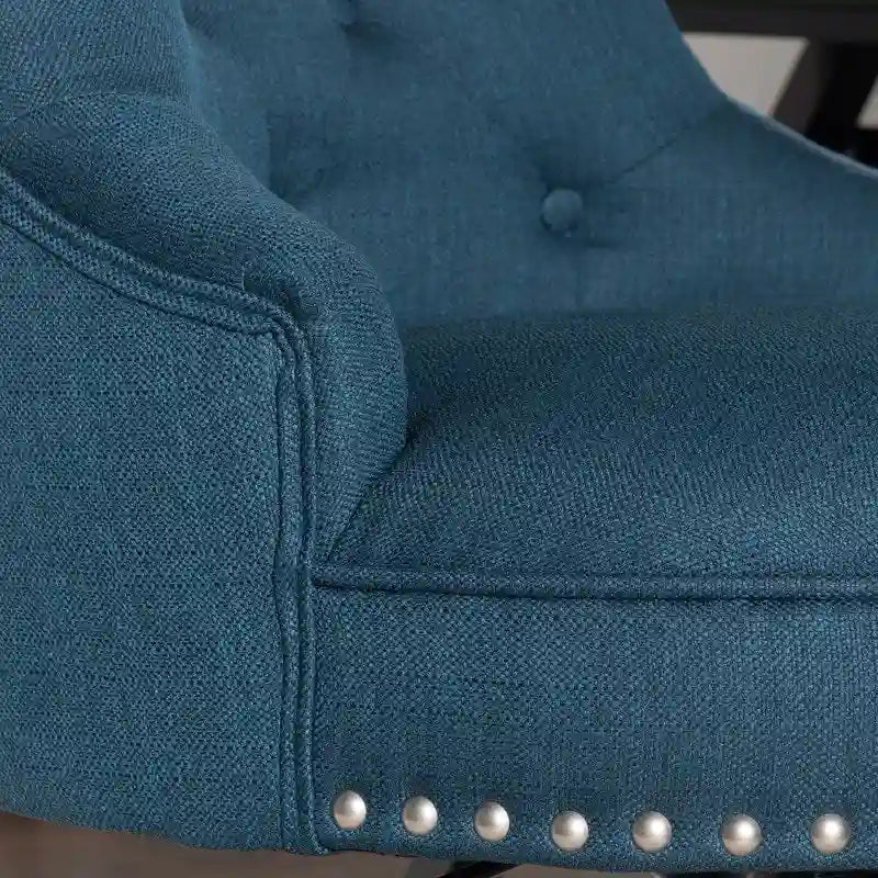 Adjustable Swivel High Back Task Chair with Tufted Fabric Upholstery