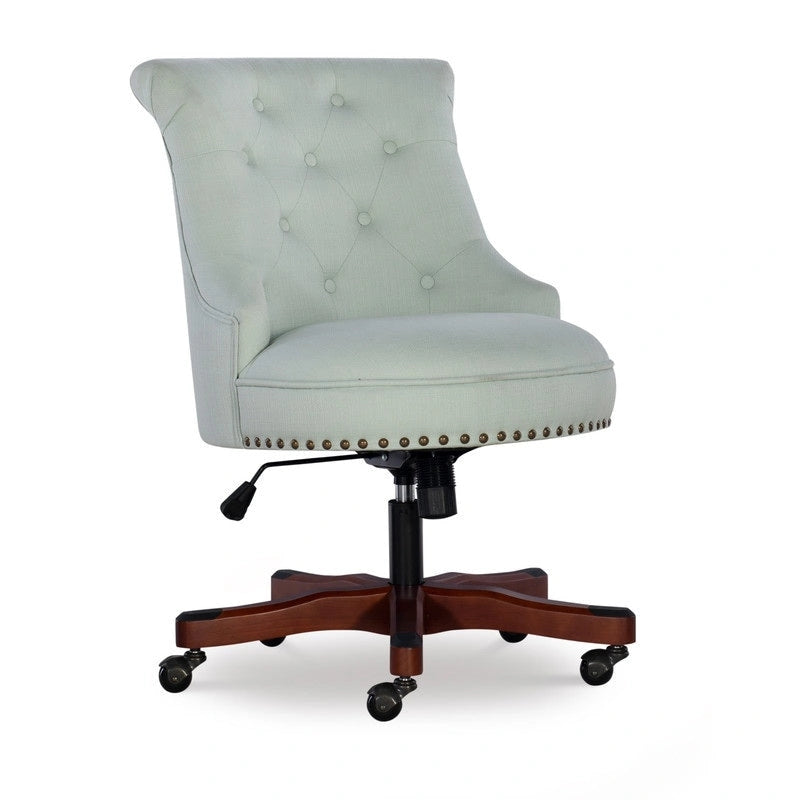 Adjustable Swivel High Back Task Chair with Tufted Fabric Upholstery