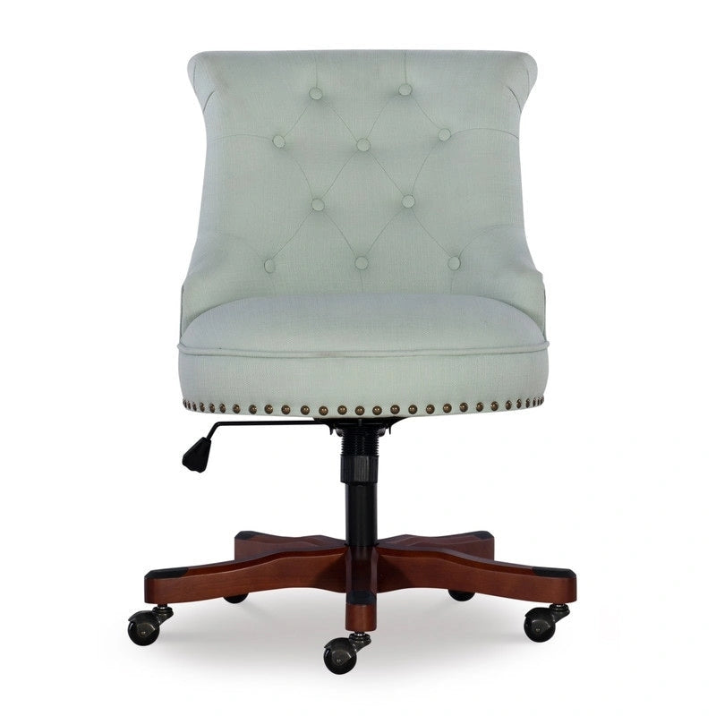 Adjustable Swivel High Back Task Chair with Tufted Fabric Upholstery