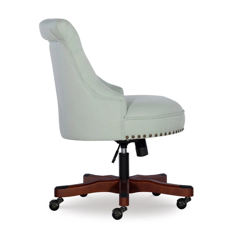 Adjustable Swivel High Back Task Chair with Tufted Fabric Upholstery
