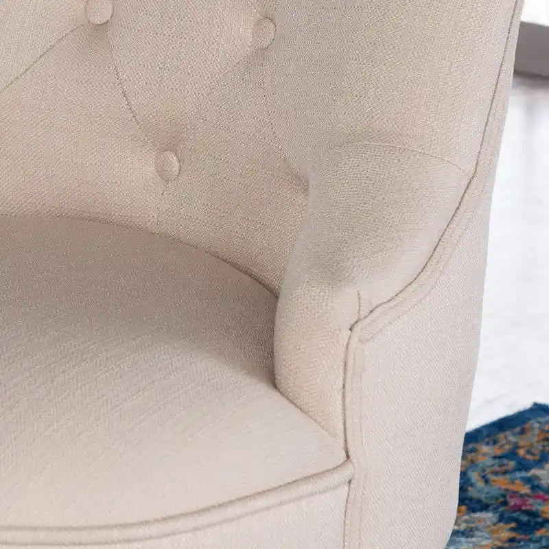 Adjustable Swivel High Back Task Chair with Tufted Fabric Upholstery