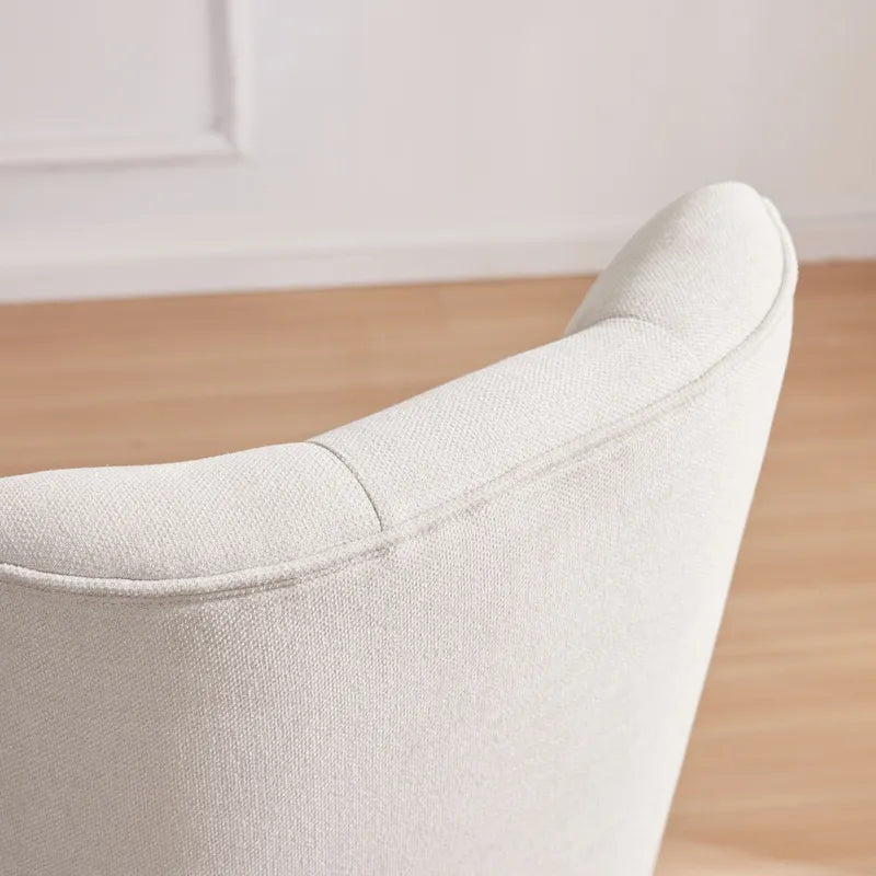Silla de oficina giratoria tapizada en tela de lino, con ruedas y altura ajustable