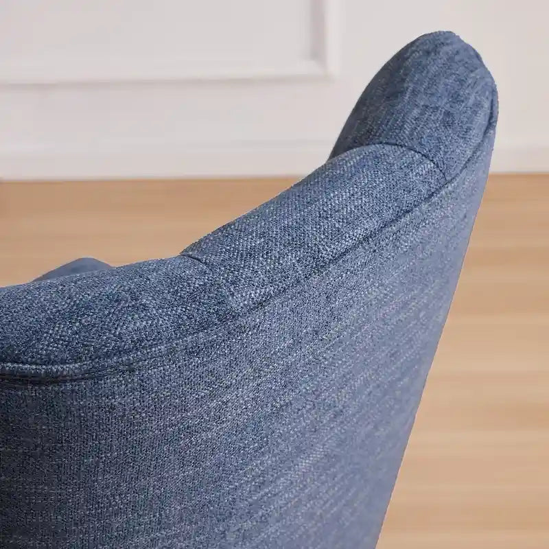 Silla de oficina giratoria tapizada en tela de lino, con ruedas y altura ajustable