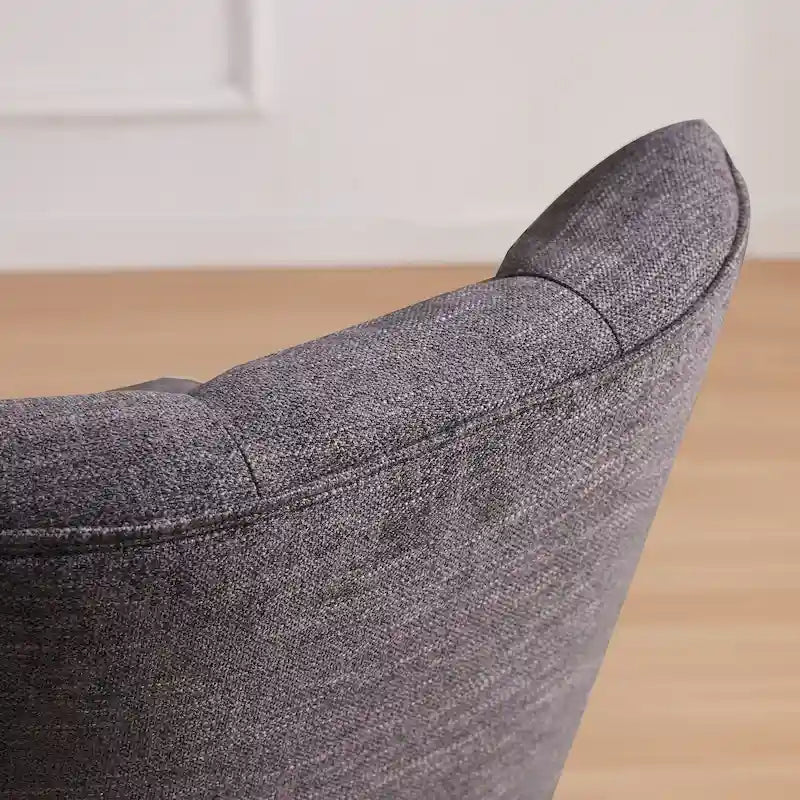 Silla de oficina giratoria tapizada en tela de lino, con ruedas y altura ajustable