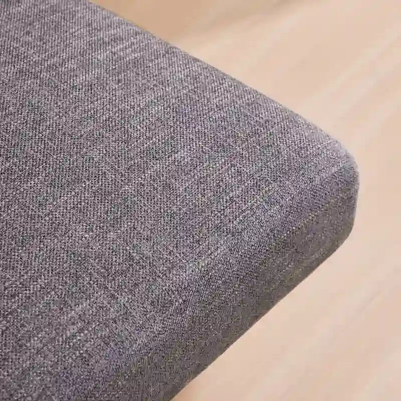 Silla de oficina giratoria tapizada en tela de lino, con ruedas y altura ajustable