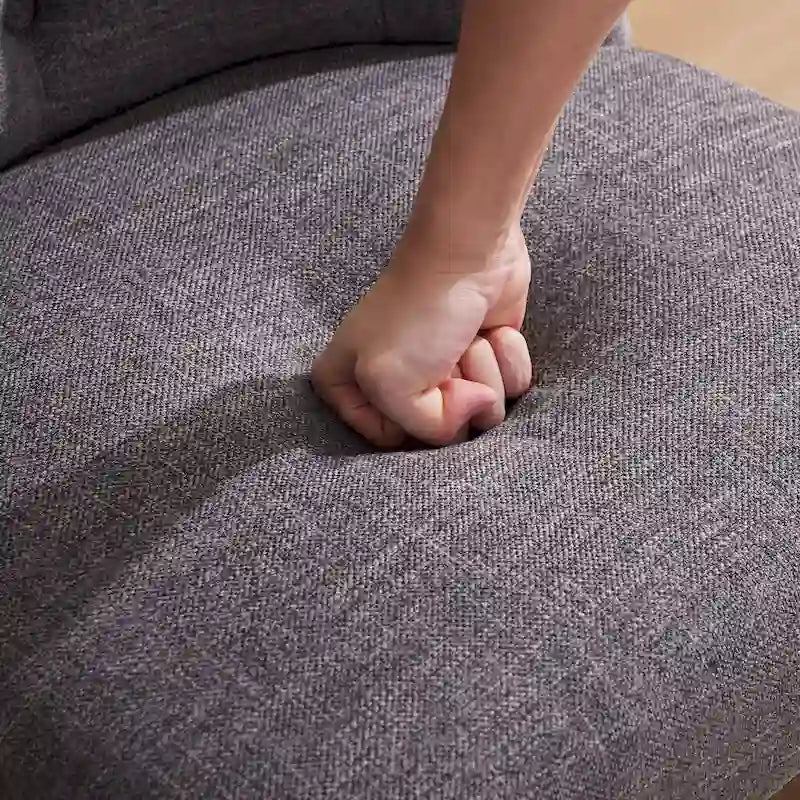 Silla de oficina giratoria tapizada en tela de lino, con ruedas y altura ajustable