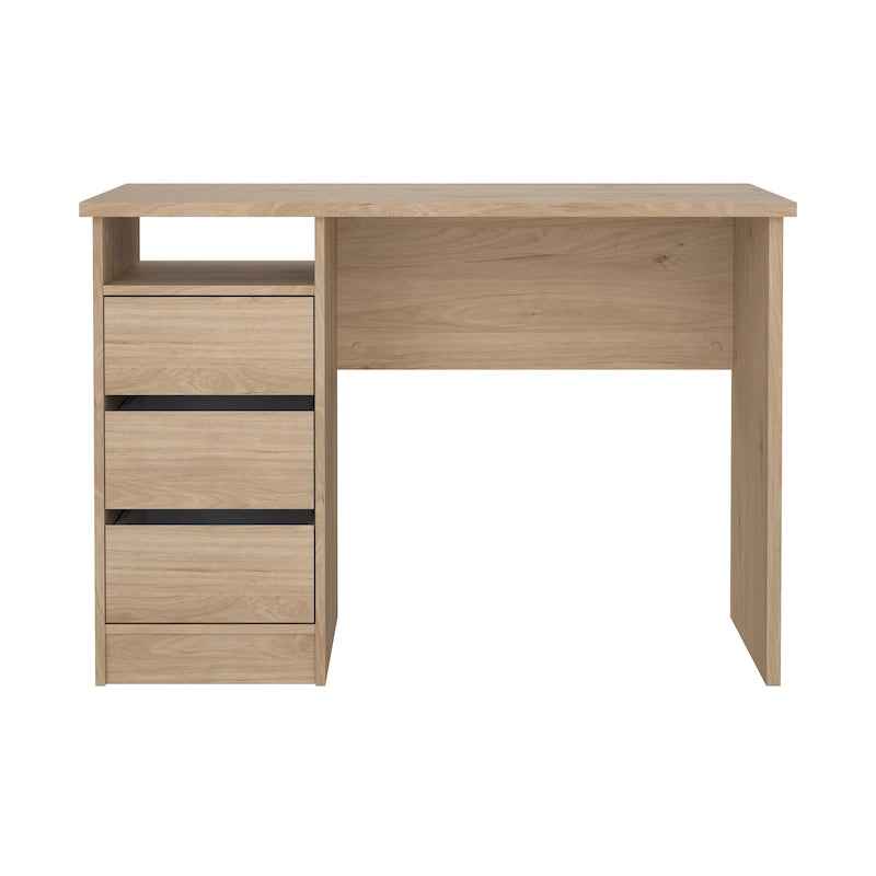 Home Office Writing Desk with 3 Drawers and Open Shelf