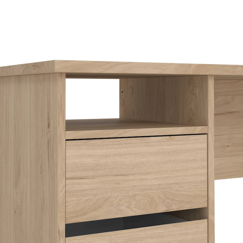 Home Office Writing Desk with 3 Drawers and Open Shelf