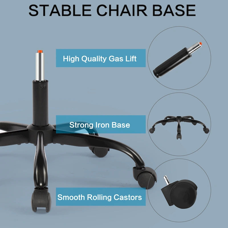 Silla de oficina ergonómica de respaldo alto con malla, soporte lumbar y reposabrazos